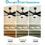 KAPOEFAN 46 Black Ceiling Fan with Lights and Remote, Flush Mount Ceiling Fan with Lights, Modern Ceiling Fan with Noiseless Reversible DC Motor - Adjustable Color Temperature - 6 Speeds -Timing Function for Indoor and Outdoor