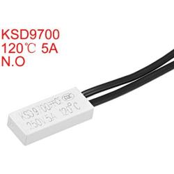 uxcell KSD9700 Thermostat, 120℃ Normally Open Temperature Switch, N.O 5A Thermal Switch Temperature Controller 2pcs