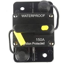 WOHHOM 150 Amp Circuit Breaker DC 12V-48V Waterproof 30A-300A Manual Reset Fuse Inverter for Trolling Motor Auto Car RV Marine Boat Current Overload Protection (150A)