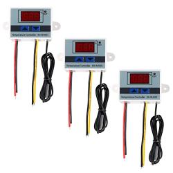 Aobao 3pcs XH-W3001 12V 10A 120W Digital LED Temperature Controller Module Digital Thermostat Switch with Waterproof Sensor Probe Programmable Heating Cooling Electronic Thermostat -50? to 110?