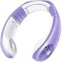 WACZJ Neck Fan USB Rechargeable 3 Speeds Ultra Quiet Long Battery Life Headphones Design for Outdoor Suitable for Running and Climbing,Purple