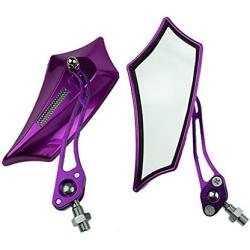 ESUPPORT Purple Universal Motorcycle Motorbike Bike 8mm 10mm Rear View Side Mirror Scooter ATV