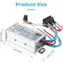 PWM DC Motor Speed Controller, DC 9V-60V & 20A Max Brush Motor Stepless Speed Controller with Forward-Brake-Reverse Switch & Ajustable Potentiometer