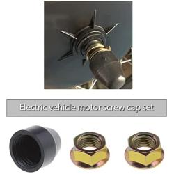 1 Set E-Bike Hub Motor Nuts Bike Safety Washers Electric Bicycle Wheel Lock Nuts Motor Axle Bolt Screw for 750W-1500W Motors with 14mm Shaft