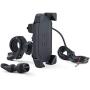 Motorcycle Handlebar Mobile Phone Mount Holder USB for Smartphone New Universal Motorcycle Handlebar Phone USB Holder Mount For Mobile Phone Motorcycle