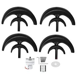 Wind Turbine Kit 1200W 4 , Handpieces & Instruments Handpiece Turbines Blade Generator With Controller AC Motor Solar System Lantern Type Double‑Layer Black for Home Camping Charging Boats[48v]