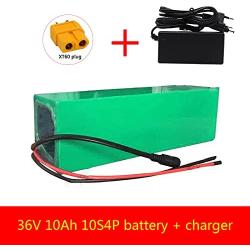 Wnicek 36V 10000mAh 10S 4P Electric Bicycles Battery Pack 10AH Lithium Battery Pack for 750W 500W 350W 250W 200W Motors for Electric Scooters Electric Tools with Charger