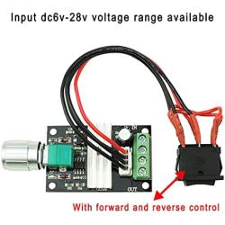 Davitu Motor Controller - 3A PWM DC Motor Speed Controller Adjustable 6v / 12v / 24v / 28v With Switch Function With Forward And Reverse Control