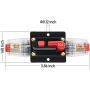 RED WOLF 50A Amp Audio Inline Fuse Circuit Breaker Auto Fuse Holder Inverter Manual Reset 12V-48V DC for Car Marine Trolling Motors Boat ATV Stereo Solar Switch System Overload Protection Waterproof