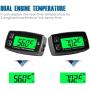 Runleader Digital LCD Engine Temp Gauge,Dual Temperature Record,Backlight Display,User Shutdown,Battery & External Power Supply for Generator Motorcycle Dirtbike ATV Outboard Motor Marine Snowmobile
