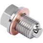 DEEFILL M14 x 1.5 Magnetic Oil Drain Plug, Stainless Steel Oil Drain Plug with Copper Crush Washer Replacement for Ford, GM, Hyundai, KIA and Accord, CRV, Civic, Pilot, Fit, Odyssey