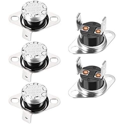uxcell KSD301 Thermostat 95°C/203°F 10A Normally Closed N.C Adjust Snap Disc Temperature Switch for Microwave Oven Coffee Maker 5pcs