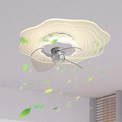 ATELANGE Water Ripples Simple Fan Ceiling Light Semi Flush Mount 3 Wind Speed 3 Colors Fan Ceiling Light with Remote Control Ultra-Quiet Reversible Motor with Memory Function for Bedroom Dining Room