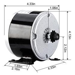 Vevitts 250W Brushed Electric Motor, Small Brushed Permanent Magnet Electric Motor for E Scooter Drive Speed Control 24V 2700RPM