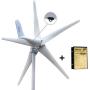 Marsrock 400W Windmill 24V AC with Charging LED Small Wind Turbine Generator MPPT Controller for Wind Solar Hybrid System 2m/s Low Start Wind Speed with 5 Blades(5S-400H-24W)