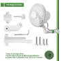 LINCHOC GARDEN Grow Tent Oscillating Fan,6 inch Copper Wire Motor Pole Mount Monkey Fan for Grow Tents with 2 Speed 120v 25w Clip On (1 Pack)