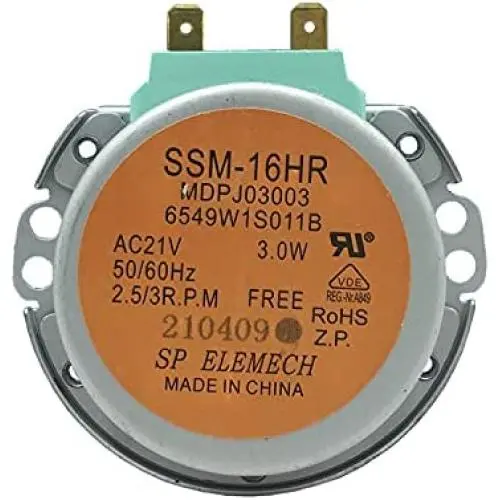 6549W1S011B Oven Microwave Oven Turntable Motor SSM-16HR Carousel Synchronous Motor AC21V 2.5/3 RPM 50/60Hz Compatible for LG GE and Others