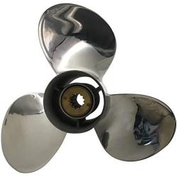 ARKDOZA 3 Balde SS Prop 30-70HP RH Rubber Hub 13 Spline Tooth Stainless Steel Propeller for Mercury Outboards