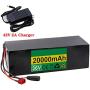Jieoto 36V 20AH Battery 20000mAh 10S 7P Lithium Battery Pack E-Bike Waterproof Rechargeable Battery Pack with BMS and Charger Fit for 650W 500W 350W 250W 200W Motor