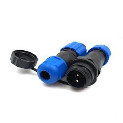SD13 2pin Waterproof Power Connector, φ13mm 10A 380V High Voltage 1865mm Male Female Circular Power LED Connector Plug(Female)-Socket(Male) (2pin, Direct Plug x 3set)