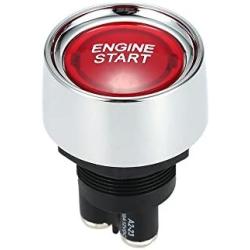 Jtron® Start Engine Button car Dc 12v 50a Red Car Start Engine Button Light Switch Push Start Ignition Switch for Racing Sport (ON)-Off momentary Switch (Red)