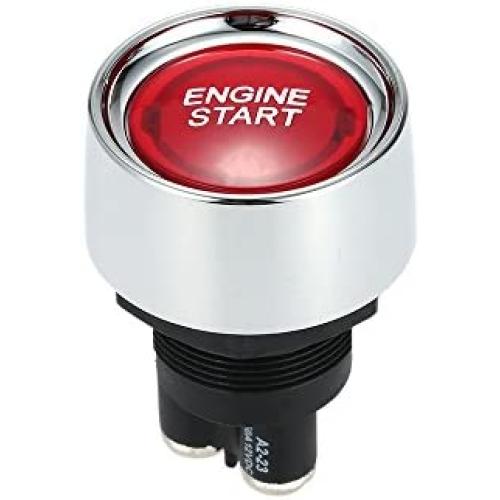 Jtron® Start Engine Button car Dc 12v 50a Red Car Start Engine Button Light Switch Push Start Ignition Switch for Racing Sport (ON)-Off momentary Switch (Red)