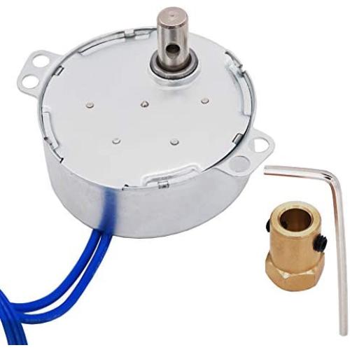 Twidec/7mm Connector Synchronous Motor AC100~127V 50/60HZ Turntable Synchron Motor 4W CW/CCW Electric Motor 5-6RPM/MIN +Hexagon Shaft Motor Flexible Coupling Coupler+ Allen Wrench TYC-50-501P