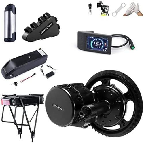 BAFANG 48V 500W Mid Drive Kit : BBS02 Motor with Battery (Optional), 8Fun Electric Bike Mid Mount Motor with Display & Chainring, DIY eBike Conversion Kit for Mountain Road Commuter Bicycle