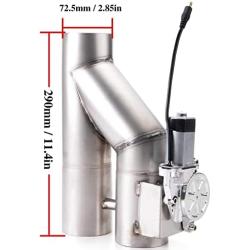 RJSPHH 3 Inch Electric Exhaust Cutout Motor E-cut Valve Kit Dual Flaps Type, Y Pipe 2 pcs with One Controller Remote Kit