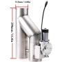 RJSPHH Stainless steel 3 inch Electric Exhaust Cutout Motor E-cut Valve Kit Dual Flaps Type , Y Pipe 1 pcs with One Controller Remote Kit