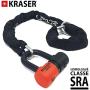 Kraser KR50 120L Motorcycle Chain Lock Anti-Theft Scooter Chain and Lock SRA Homologated Mini U Solid Ø18 Set Loop System 120 cm Ø10 Hexagonal Multifunction