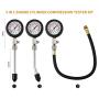 8PCS Compression Tester Kit Professional Petrol Gas Engine Cylinder Pressure Gauge 0-300 PSI Automotive Tool for Motorcycle Car Truck (Blue)