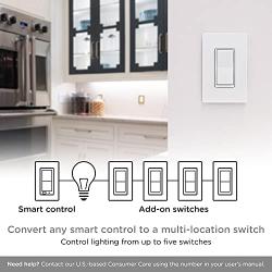 Enbrighten Add-On Switch QuickFit and SimpleWire, In-Wall Rocker Paddle, Z-Wave ZigBee Wireless Smart Lighting Controls, NOT A STANDALONE Switch, 46199 , White