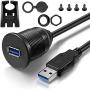 USB Mounting Cable, GOSYSONG USB 3.0 Extension Waterproof Mount Cable 3ft,Mount Flush Cable, Dash Panel Mount Cable for Car, Boat,Truck,Motorcycle and More