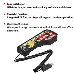 Mach3 CNC Manual Controller, 4 Axis USB Handwheel Electronic Handbrake Remote Controller for CNC Engraving Machine