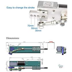 BEMONOC DIY Design DC 12V Linear Actuator Reciprocating Motor 16RPM Stroke 70mm Adjustable+Switching Power Supply 110V-240V+PWM Speed Controller