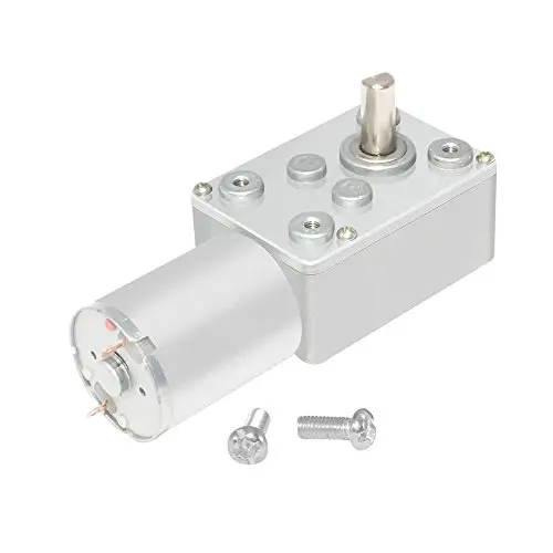 AZSSMUK DC 12V 95RPM Worm Geared Small Motor 6mm Female Shaft High Torque Turbine Reducer