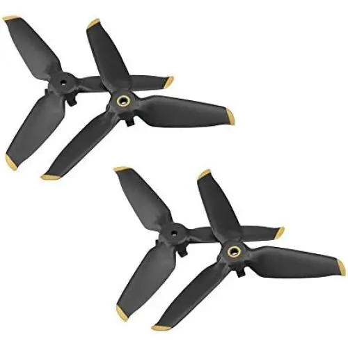 Propeller Spare Blades for DJI FPV Drone Accessories (Gold) - Gift Propeller Motor Dust-Proof Protection Cover
