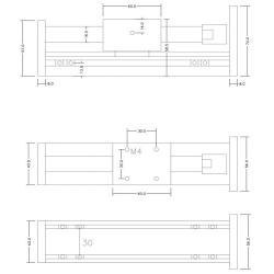 RATTMMTOR 100mm Length Travel Linear Stage Actuator with Square Linear Rails+CBX1605 Ball Screw 1605 Ballscrew Motorized XY XYZ Linear Stage Table with NEMA23 Stepper Motor for DIY CNC Router Machine
