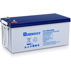 Renogy 12V 200AH Rechargeable Deep Cycle Hybrid Gel Battery for Solar Wind RV Marine Camping UPS Wheelchair Trolling Motor, Maintenance Free, Non Spillable