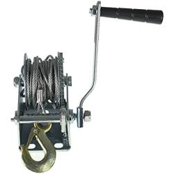 ALL-CARB 800lbs Hand Crank Winch with Hook Boat Trailer Winch with 8m 26ft Steel Cable Heavy Duty Hand Winch for Boat, Trailer, ATV or Deer Feeder