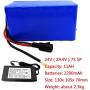 Wnicek 29.4V 7S 5P E-Bike Battery 24V 11AH 13AH 15AH High Power Lithium Battery Pack with BMS and 2A Charger Fit for 100W 250W 350W 500W Electric Bicycles Motor