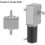 Greartisan DC 12V 10RPM 40Kg.cm 8mm Double Shafts Self-Locking Reversible Worm Gear Motor with Cable, High Torque Speed Reduction Motor, Turbine Electric Gearbox Motor