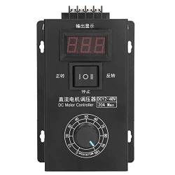 PWM Stepless Brushed Motor Controller, LED 0.01-1000W DC Motor Controller Universal CW CCW Aluminum Alloy with Power Switch for Industrial Use