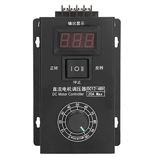 PWM Stepless Brushed Motor Controller, LED 0.01-1000W DC Motor Controller Universal CW CCW Aluminum Alloy with Power Switch for Industrial Use