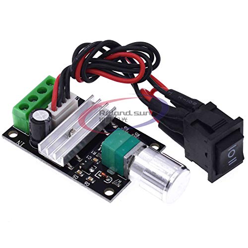 DC 6V 12V 24V 28VDC 3A 80W PWM Motor Speed Controller Regulator Adjustable Variable Speed Control Potentiometer On/Off Switch