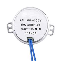 Synchronous Motor, 1Pc AC 100-127V 4W Electric Motor 50Hz 60Hz CCW CW Geared Motor for Electric Fan Ventilation Mechanism, Heater(0.8-1RPM)