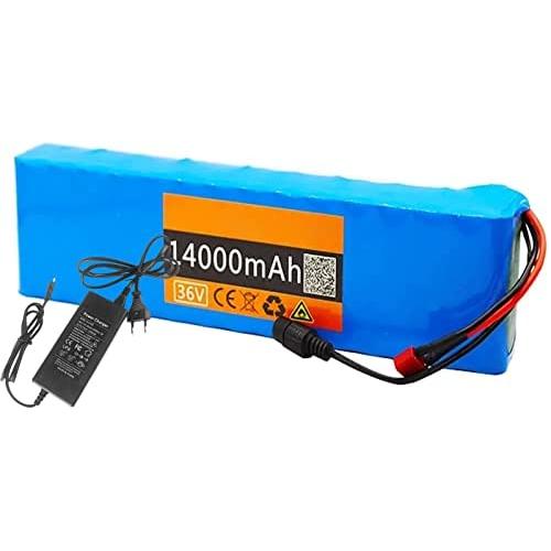 Wnicek 36V 14AH Lithium Battery Pack 14000mAh 10S 3P E-Bike Rechargeable Battery Fit for E-Bike Scooter Power Tools Tricycle 500W-50W Motor (with 42V Charger and BMS)
