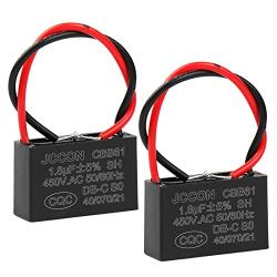 BEEYUIHF CBB61 Fan Capacitor 1.8UF 450V AC 50/60Hz 2 Wire for Fan/Ceiling Fan Motor Start Run Capacitance(Pack of 2Pcs)