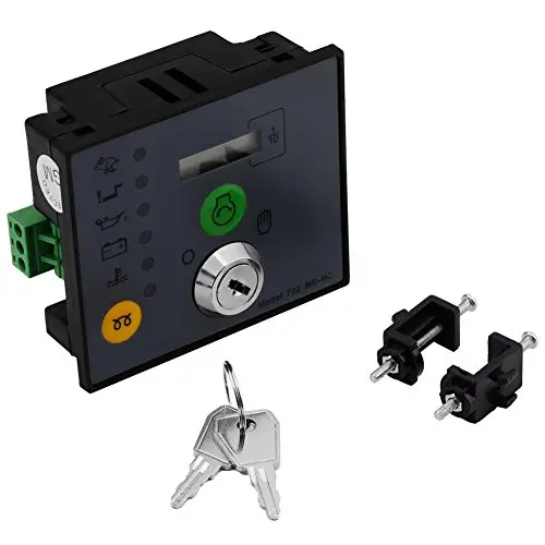 Generator Controller, Manual Start Generator Controller Panel Board with Keys for Generator Control Module, LCD Generator Controller Module Control Panel for Manually Starting and Stopping